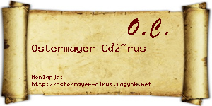 Ostermayer Círus névjegykártya